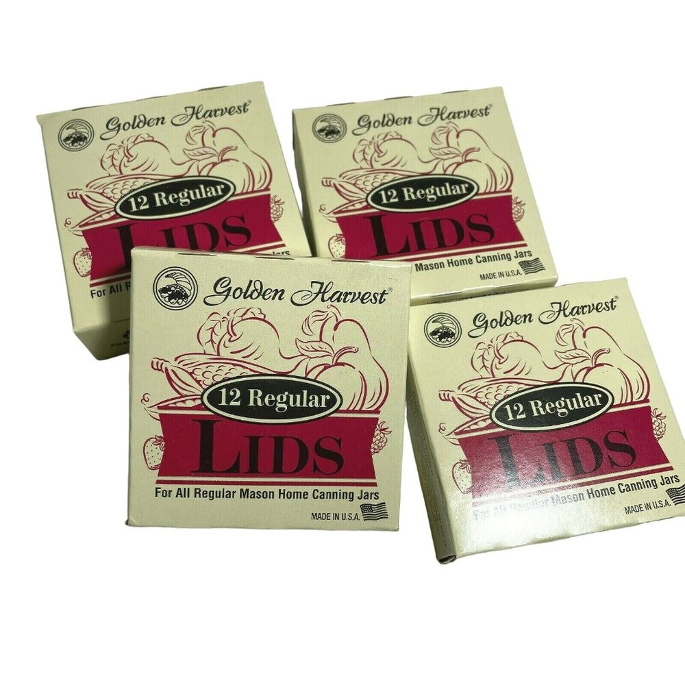Canning Lids Regular Mouth Mason Jars Golden Harvest 4 Boxes Total 48 u